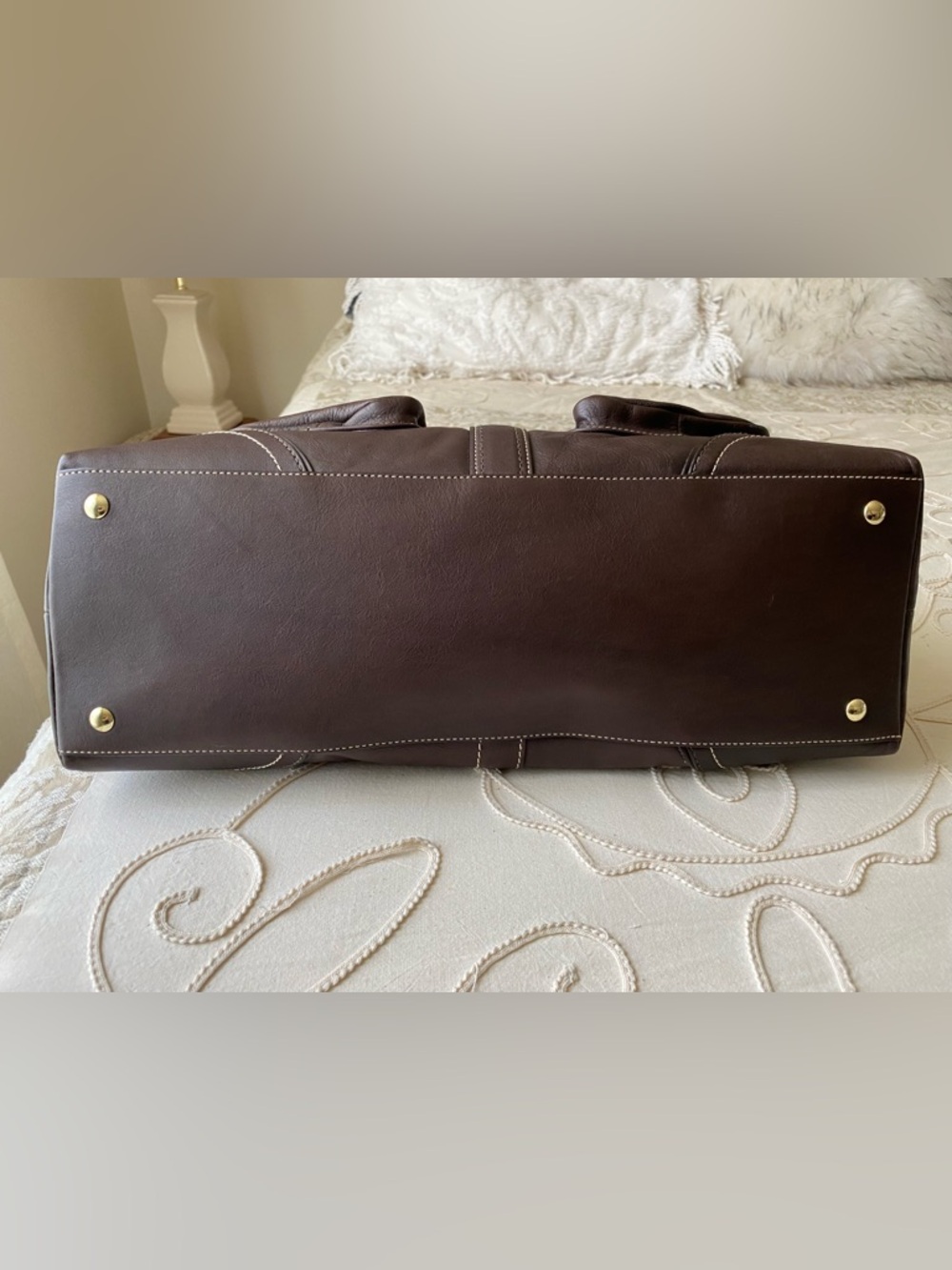 Coach Daphne Vintage Brown Braided Leather Satchel with Gold Hardware - Picture 12 of 13